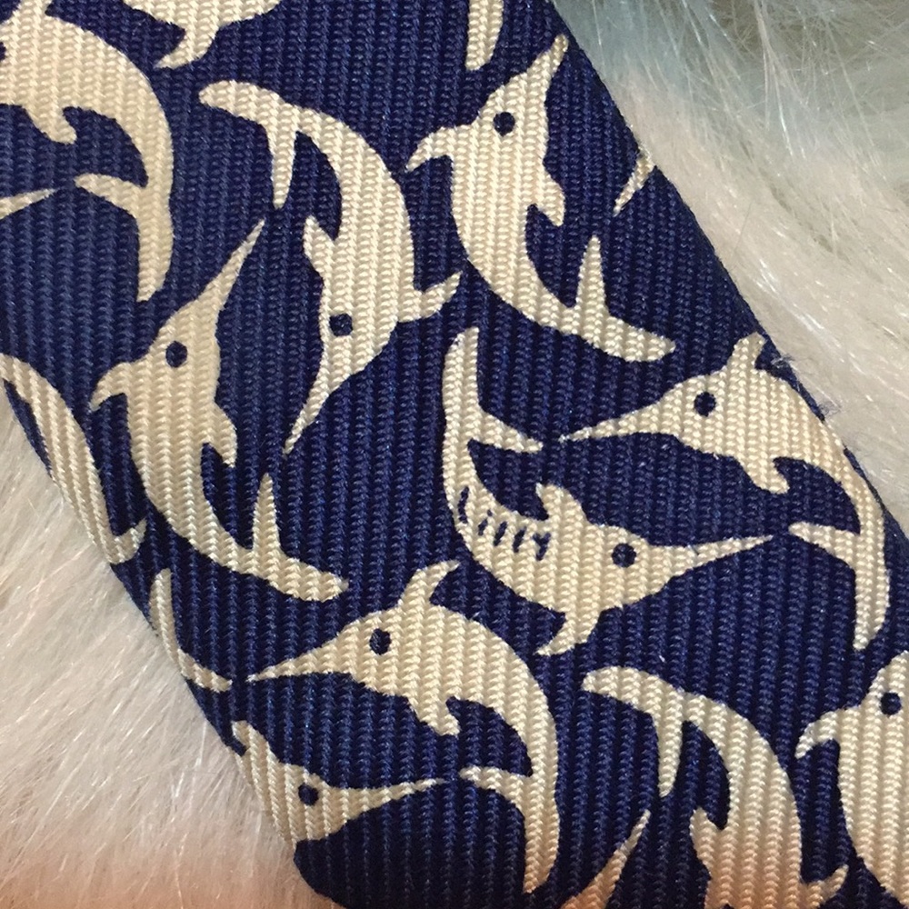 Lilly Pulitzer Blue Dolphin 100% Silk Belt